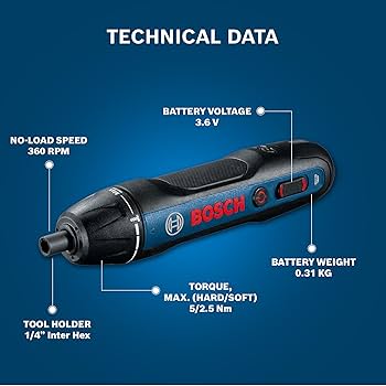 Amazon.com: Bosch Bosch Go (Gen-2.0) Smart Screwdriver, Blue